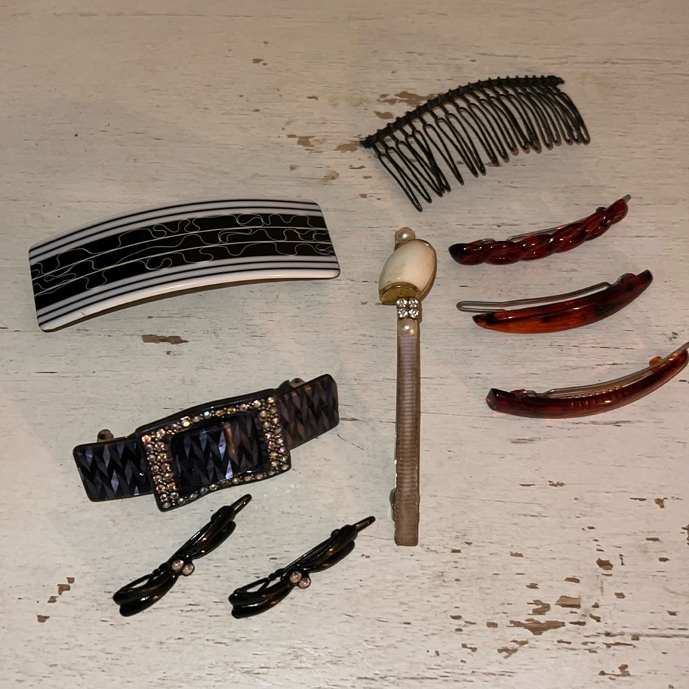 Lot Vintage France & clip Paris hair clips barrettes